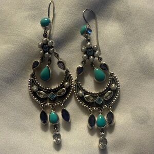 Nicky Butler Turquoise and Silver Chandelier Earrings